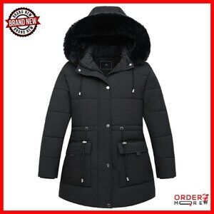 Plus Size Down Parka Jacket | Waterproof Windproof Winter Coat